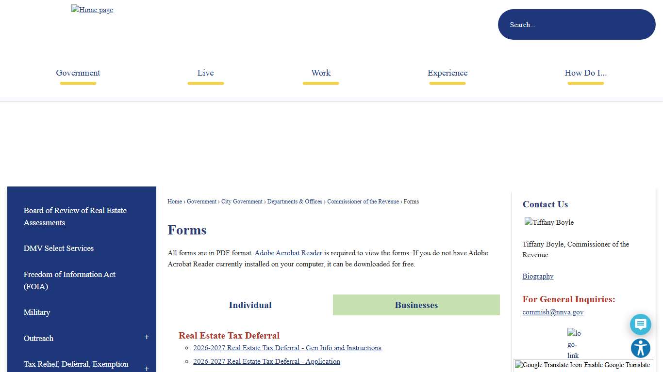 Forms Newport News, VA - Official Website